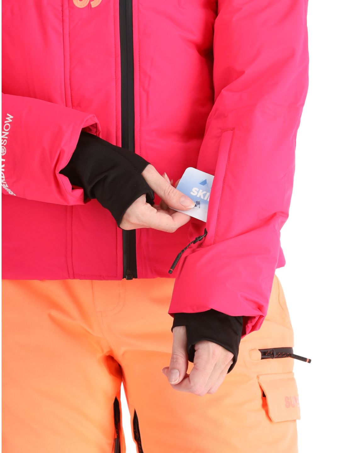 Superdry, Hooded Ski Boxy Puffer ski-jas dames Hyper Fire Pink roze 