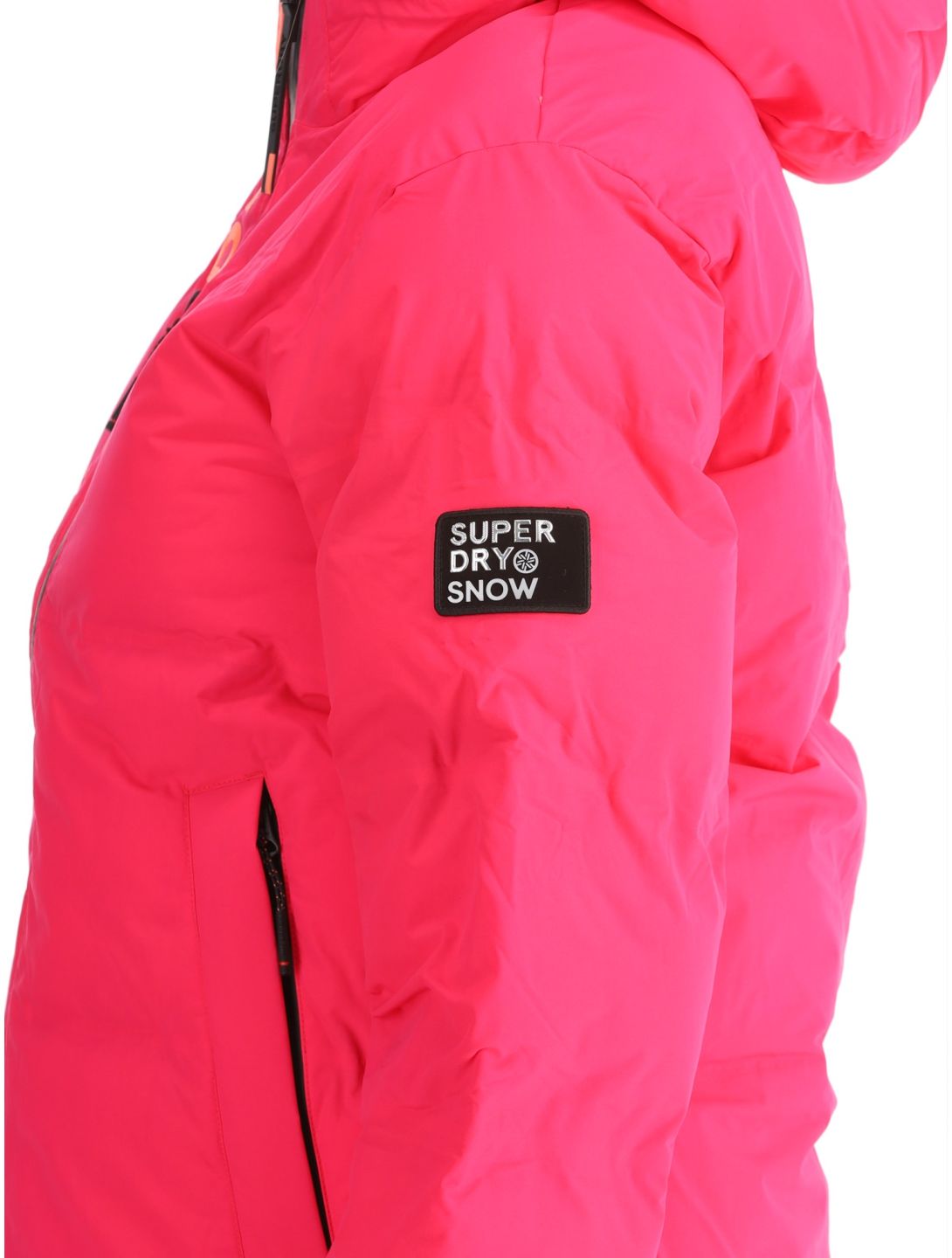 Superdry, Hooded Ski Boxy Puffer ski-jas dames Hyper Fire Pink roze 