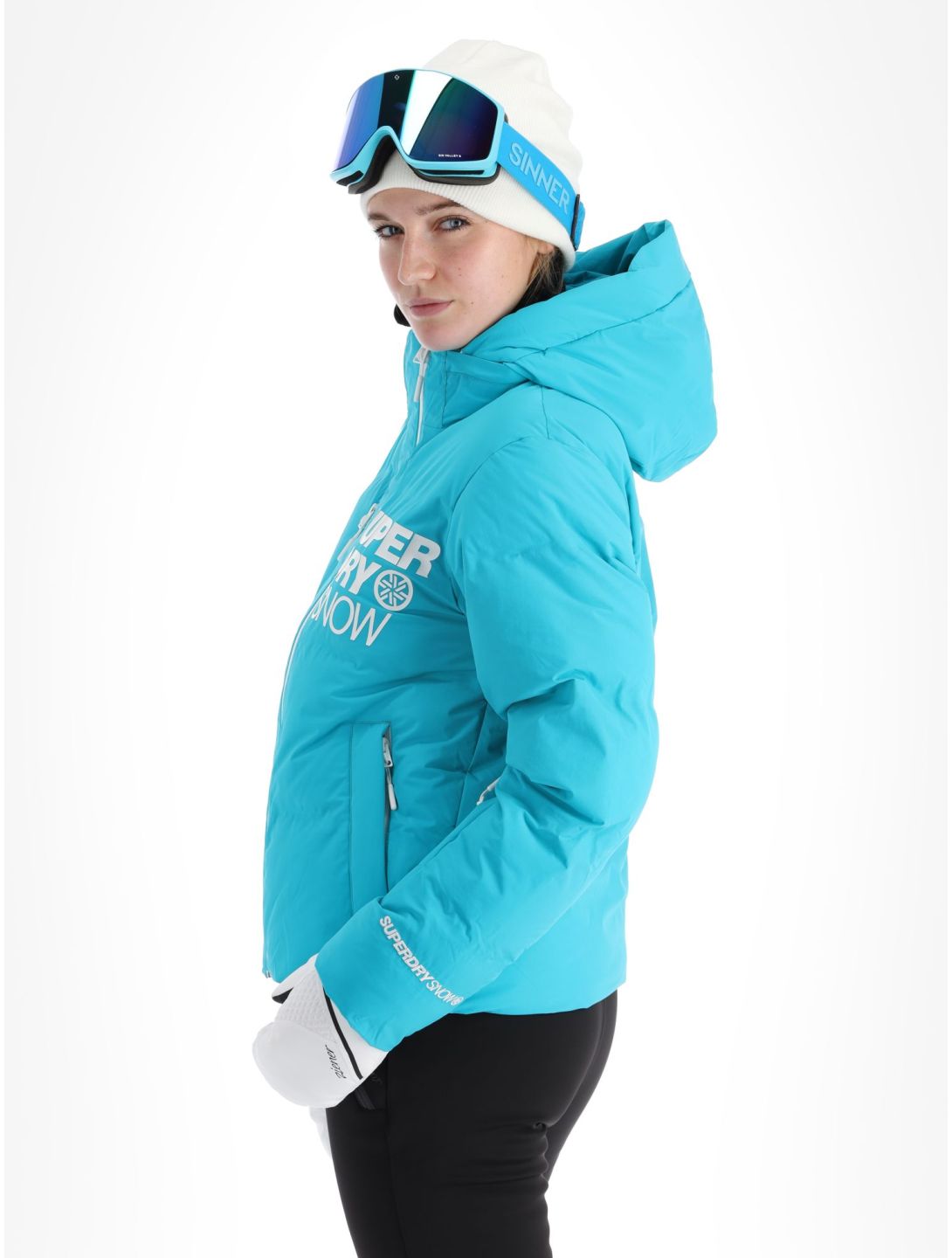 Superdry, Ski Boxy Puffer ski-jas dames Bali Blue blauw 