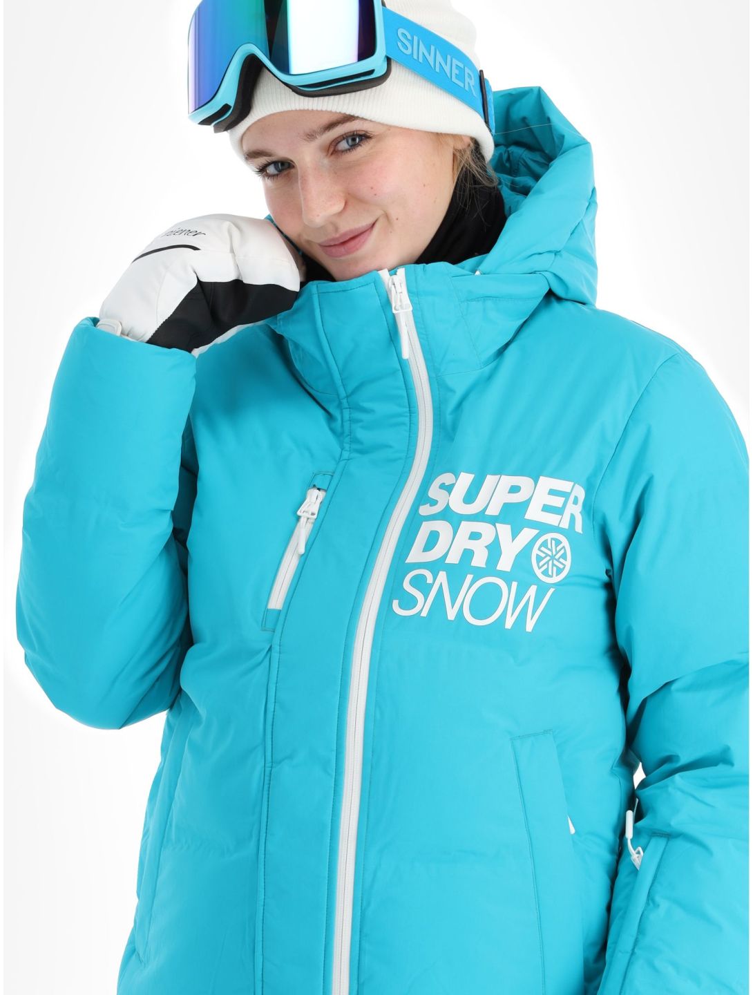 Superdry, Ski Boxy Puffer ski-jas dames Bali Blue blauw 