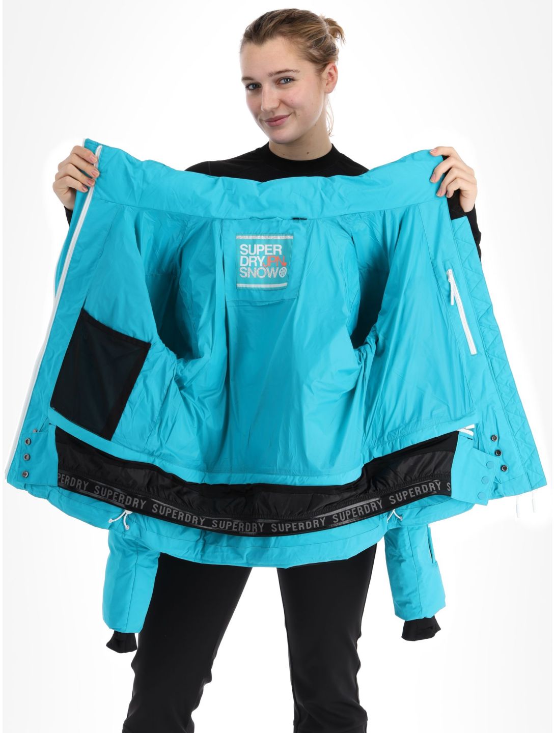 Superdry, Ski Boxy Puffer ski-jas dames Bali Blue blauw 