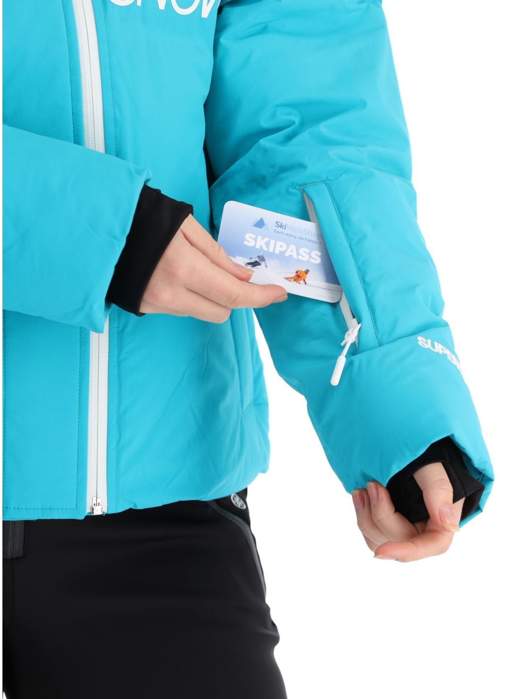 Superdry, Ski Boxy Puffer ski-jas dames Bali Blue blauw 