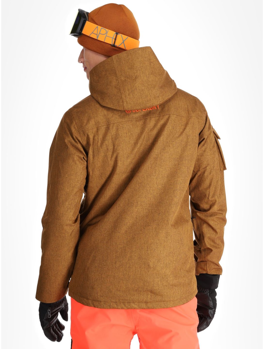 Superdry, Ski Peak Rescue ski-jas heren Tobacco Brown Marl bruin 