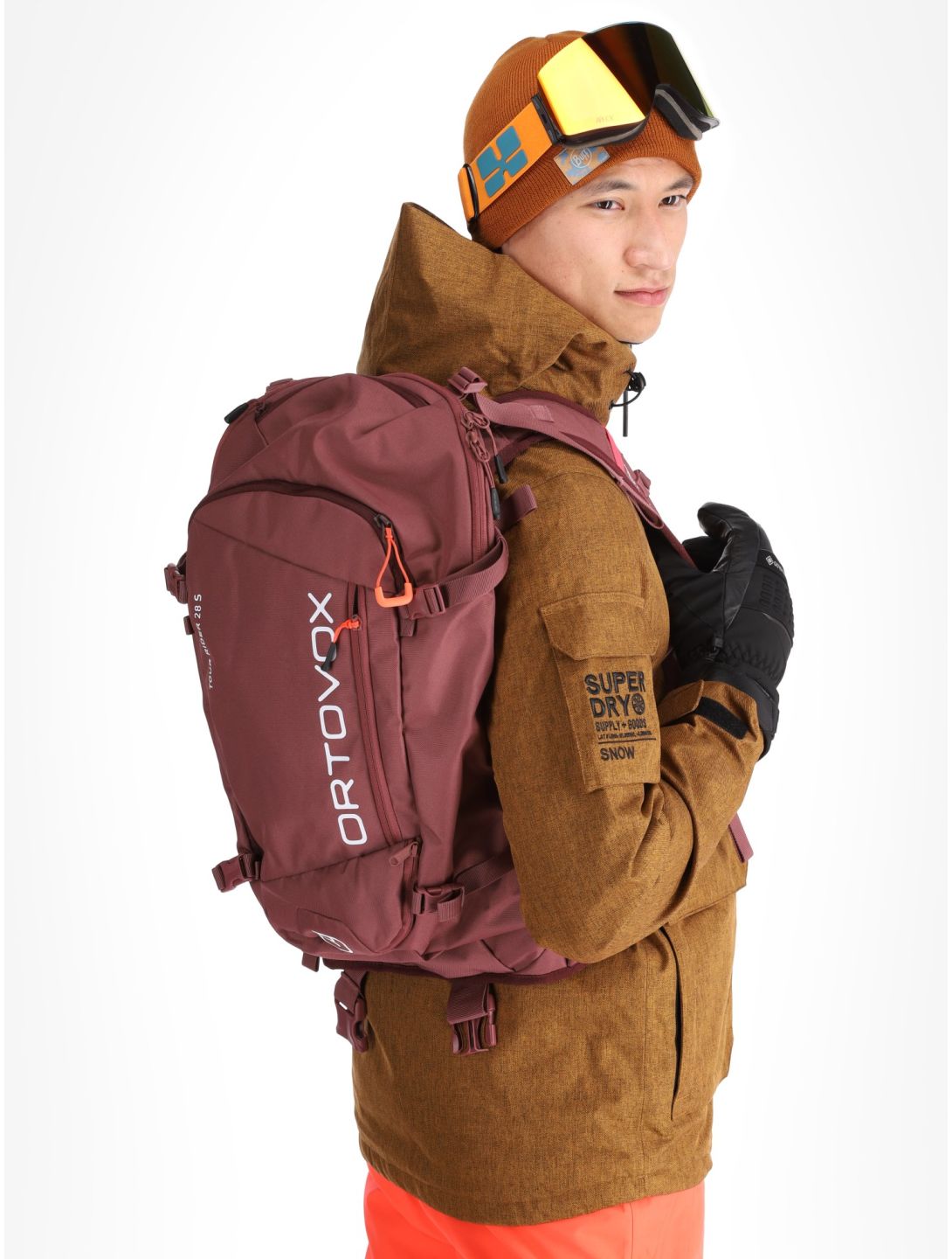 Superdry, Ski Peak Rescue ski-jas heren Tobacco Brown Marl bruin 