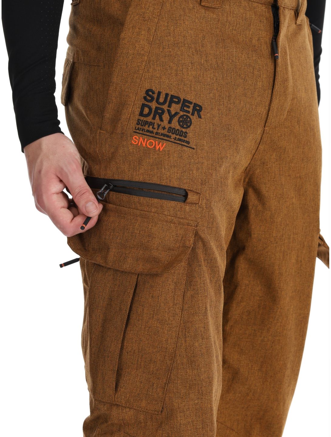 Superdry, Ski Peak Rescue skibroek heren Tobacco Brown Marl bruin 