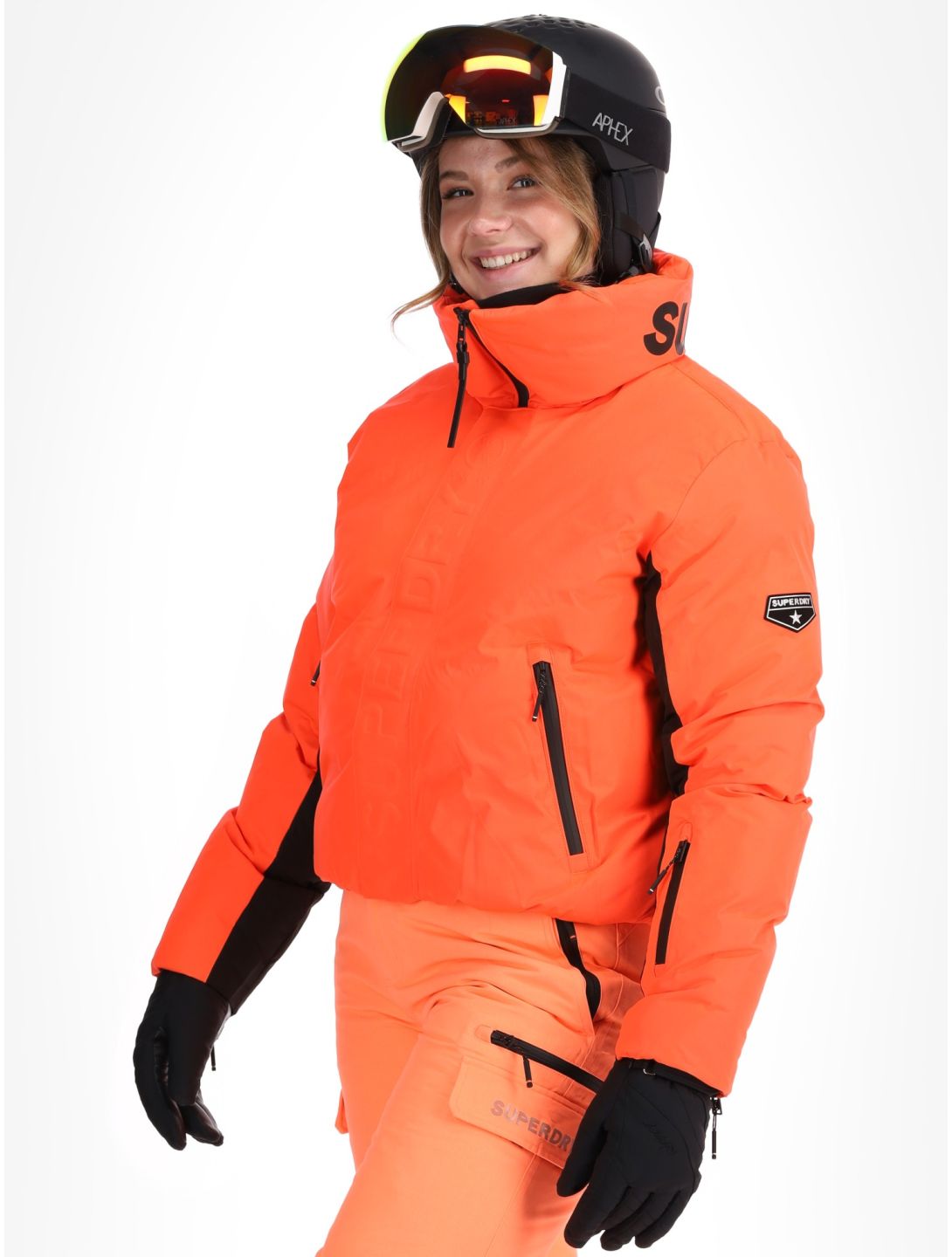 Superdry, Ski Slalom Puffer ski-jas dames Volcanic Coral roze 