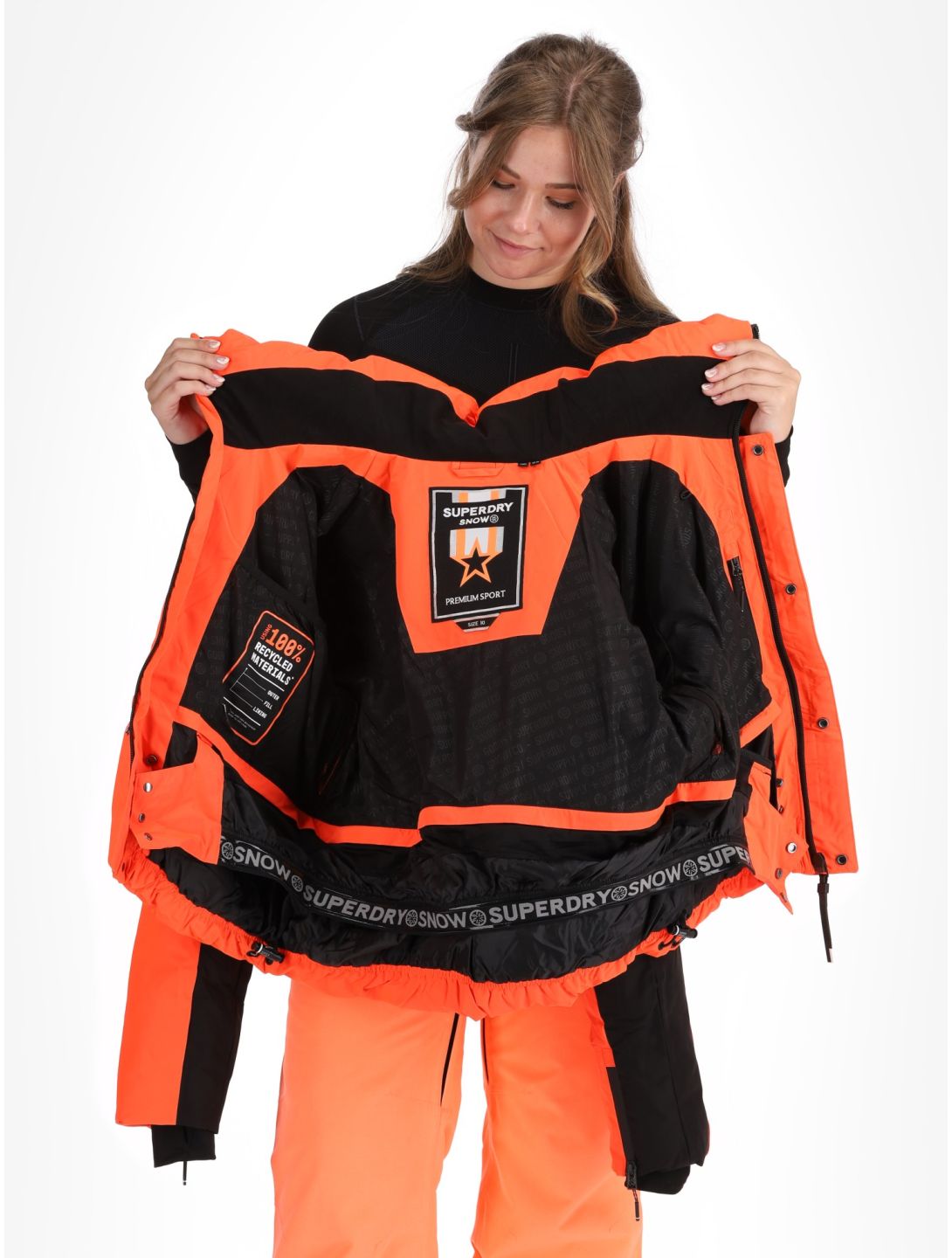 Superdry, Ski Slalom Puffer ski-jas dames Volcanic Coral roze 