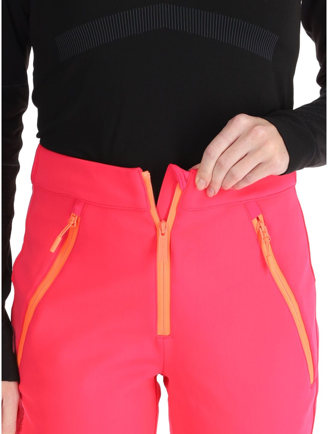 Superdry, Ski Softshell Slim softshell skibroek dames Hyper Fire Pink roze 