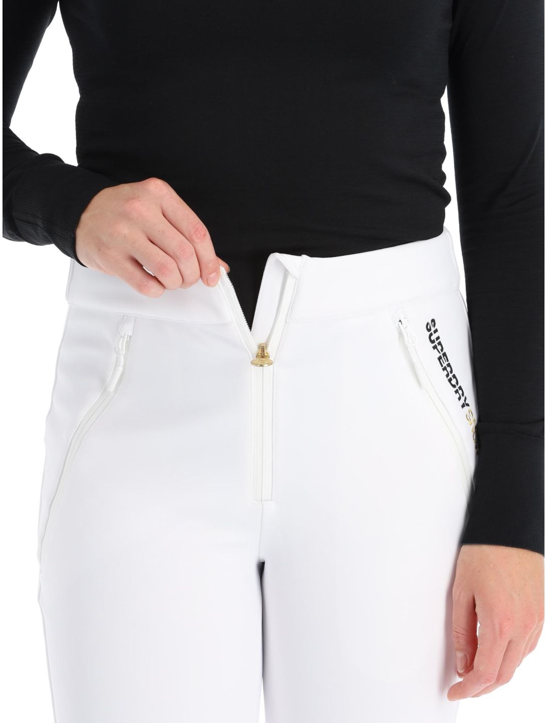 Superdry, Ski Softshell Slim softshell skibroek dames White wit 