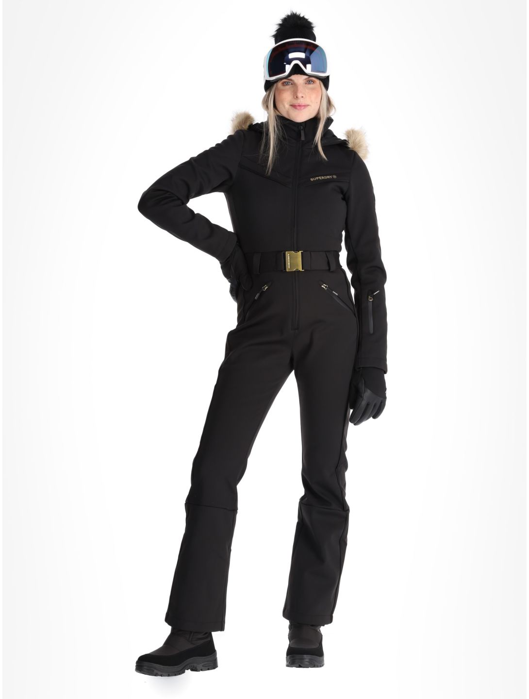 Superdry, Ski Suit ski overall dames Black zwart 