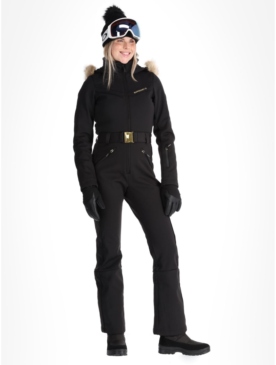 Superdry, Ski Suit ski overall dames Black zwart 