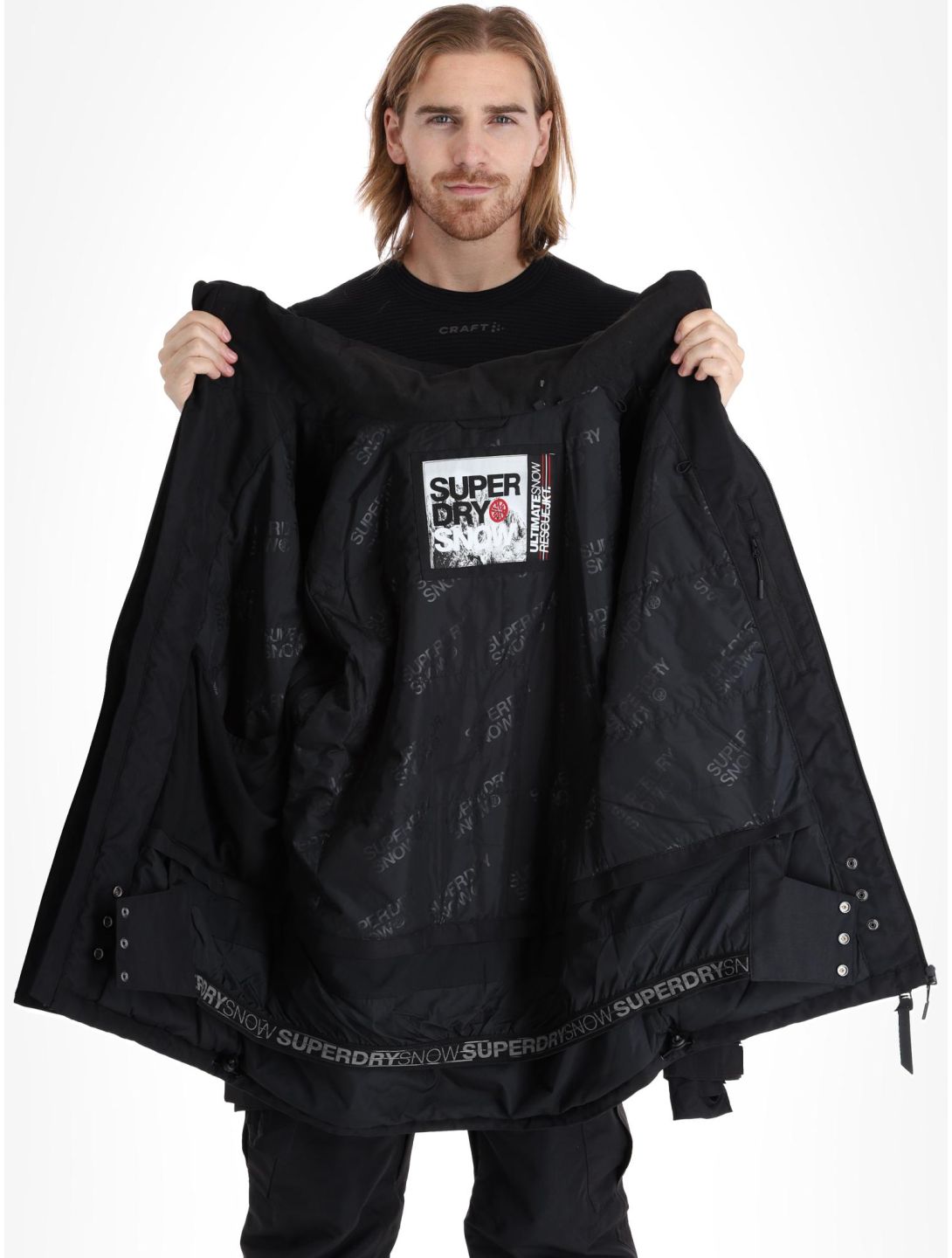 Superdry, Ski Ultimate Rescue ski-jas heren Black zwart 