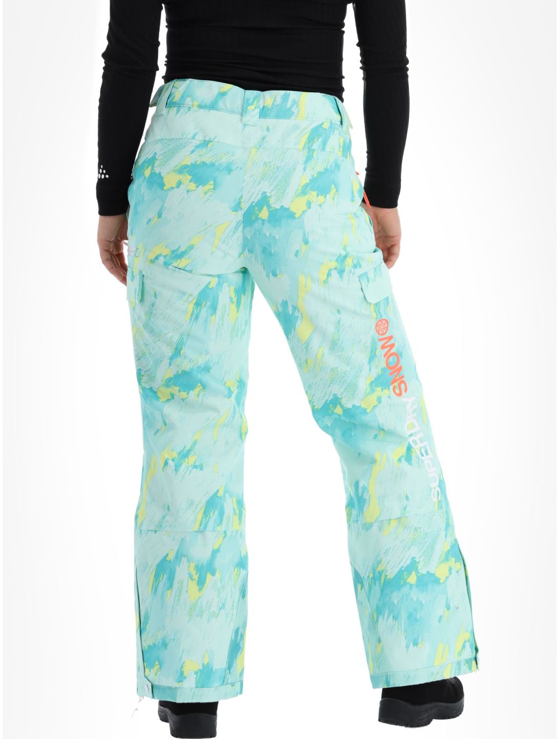 Superdry, Ski Ultimate Rescue skibroek dames Abstract Teal Lime groen 