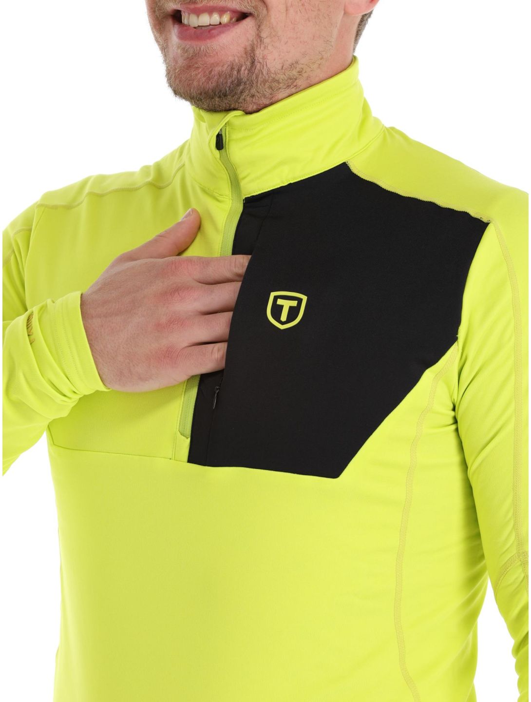 Tenson, TXlite Half Zip skipully heren Acid Lemon geel 