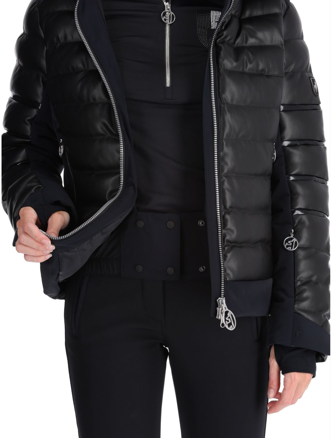 Toni Sailer, Adele Faux Leather ski-jas dames Black zwart 