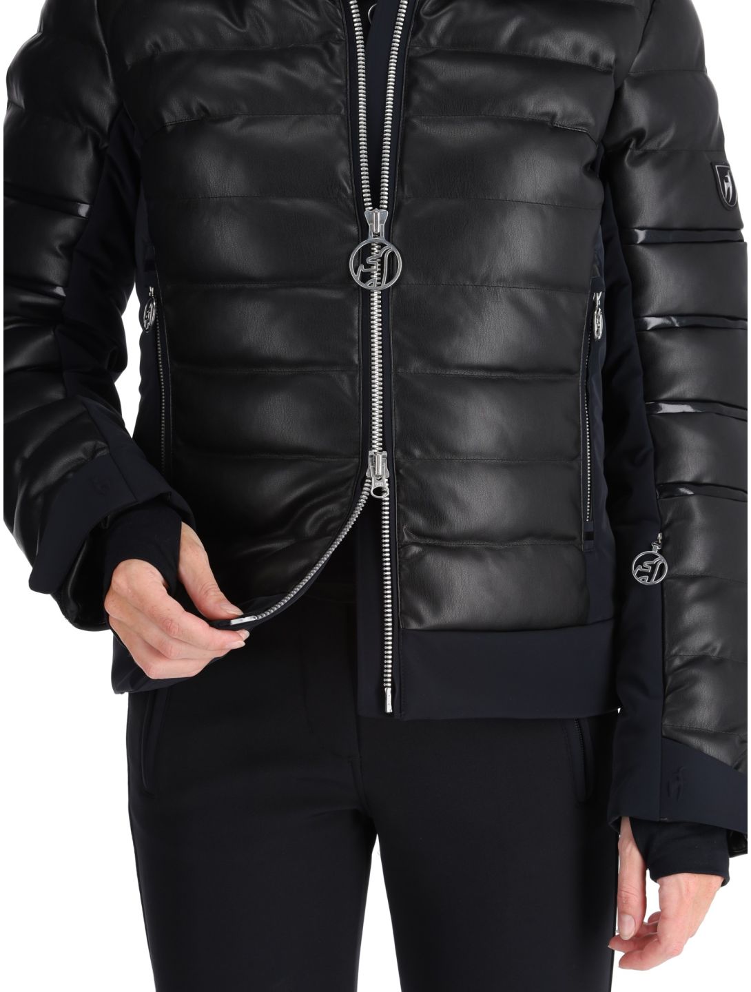 Toni Sailer, Adele Faux Leather ski-jas dames Black zwart 