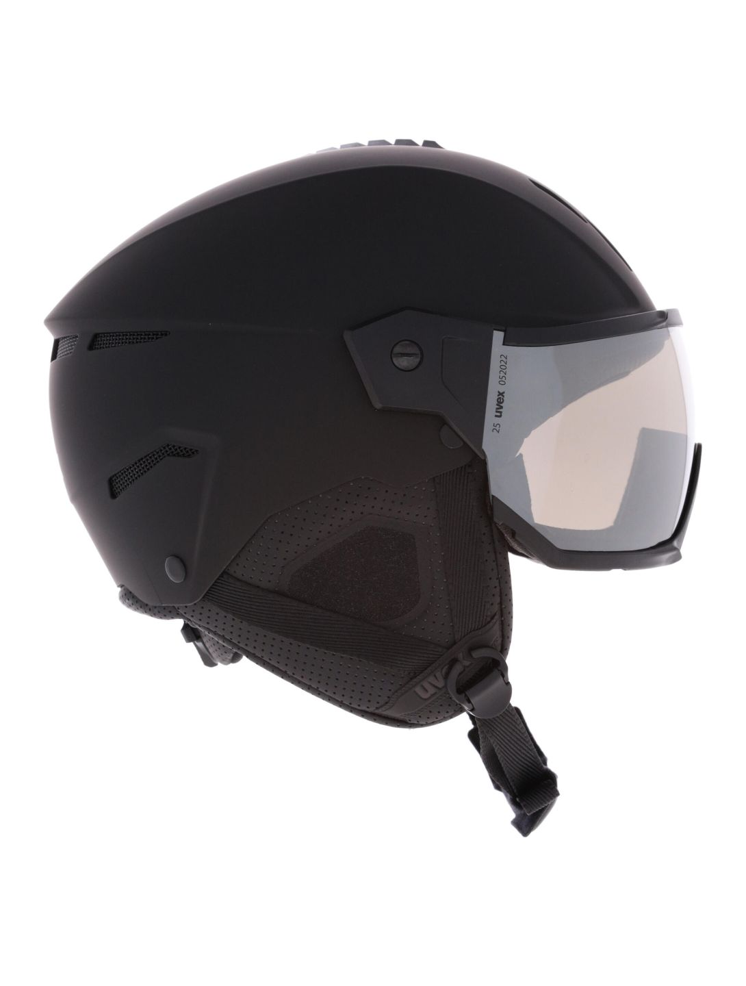 Uvex, Instinct Visor skihelm met vizier unisex Black Matt / Mirror Silver zwart 