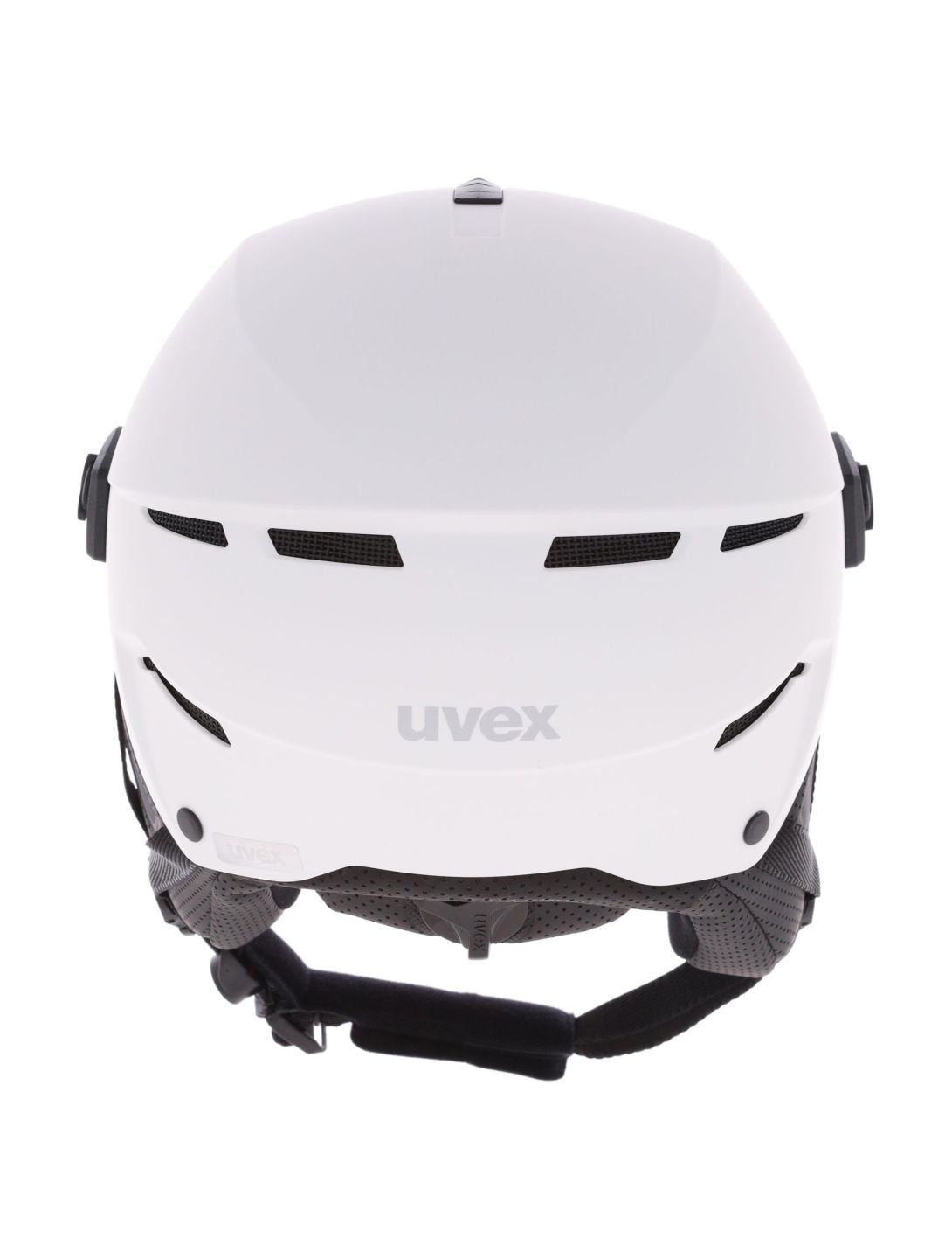 Uvex, Instinct Visor skihelm met vizier unisex White-Black Matt /Mirror Silver wit, zwart 