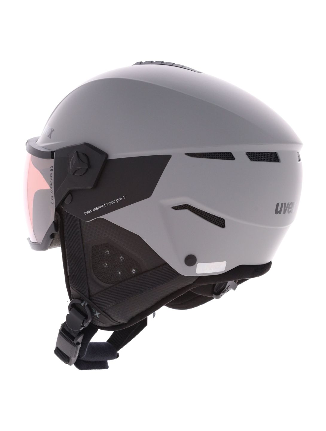 Uvex, Instinct Visor Pro V skihelm met vizier unisex Grey Matt / Silver grijs 