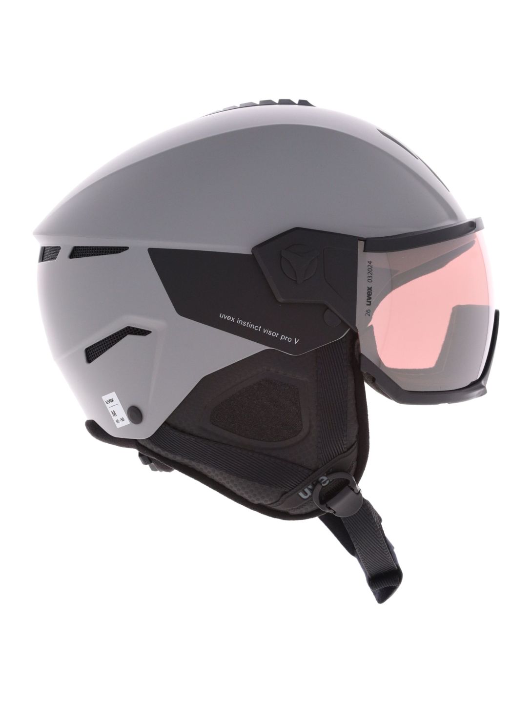 Uvex, Instinct Visor Pro V skihelm met vizier unisex Grey Matt / Silver grijs 