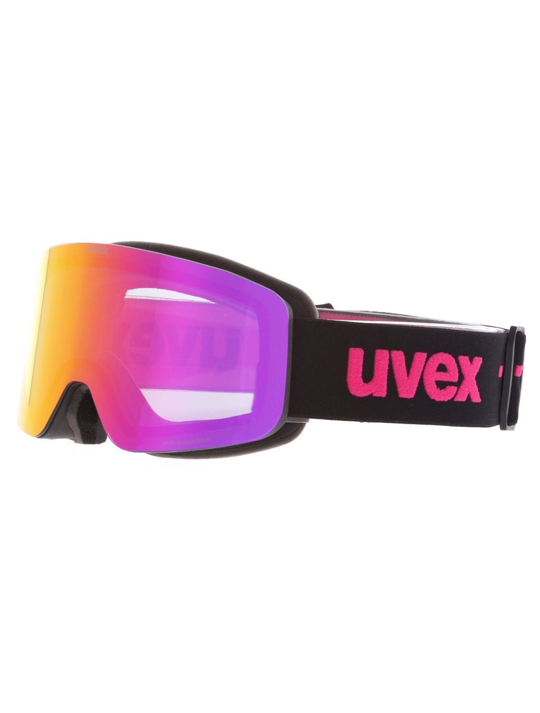 Uvex, Pwdr FM skibril kinderen Black Matt / Mirror Pink roze, zwart 