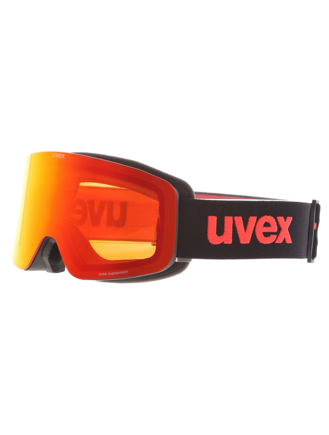 Uvex, Pwdr FM skibril kinderen Black Matt / Mirror Red rood, zwart 