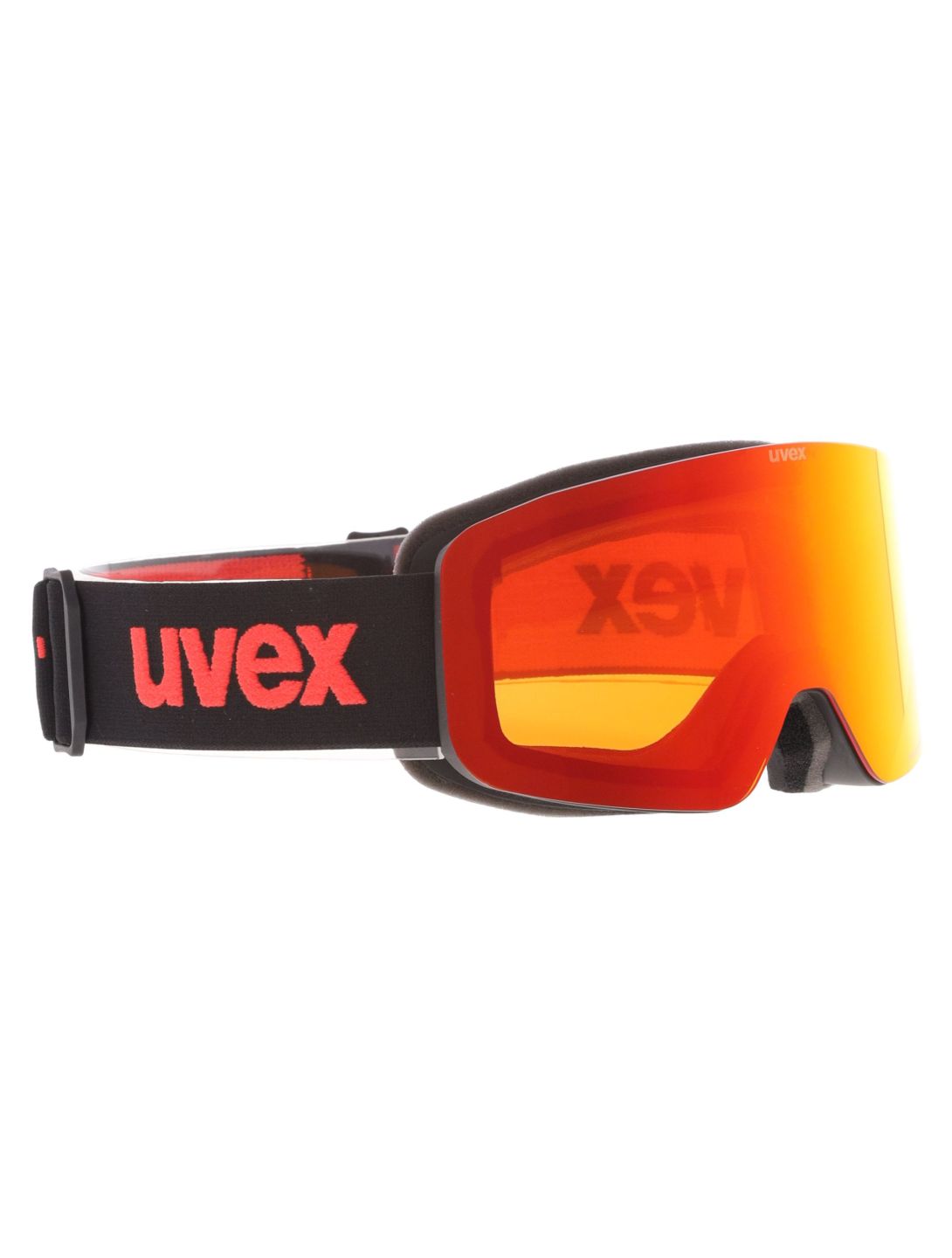 Uvex, Pwdr FM skibril kinderen Black Matt / Mirror Red rood, zwart 