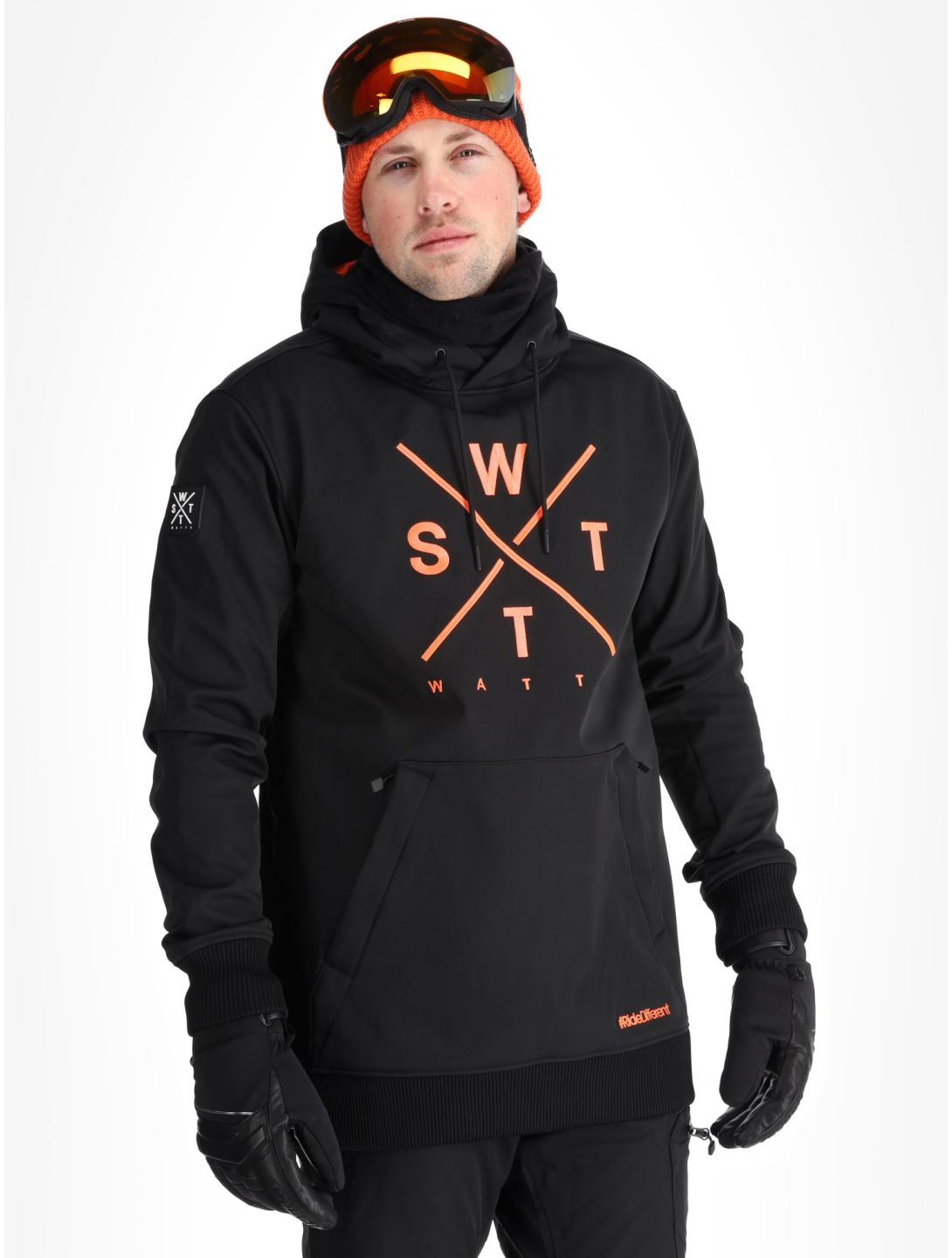 Watts, ORBITAL softshell ski-jas heren Black / Fluo Orange oranje, zwart 