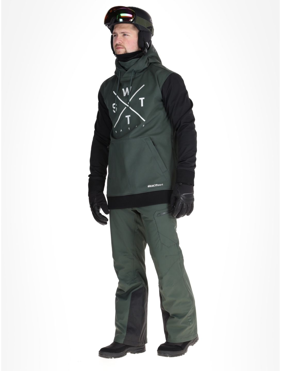 Watts, ORBITAL softshell ski-jas heren Forest / White groen, wit, zwart 