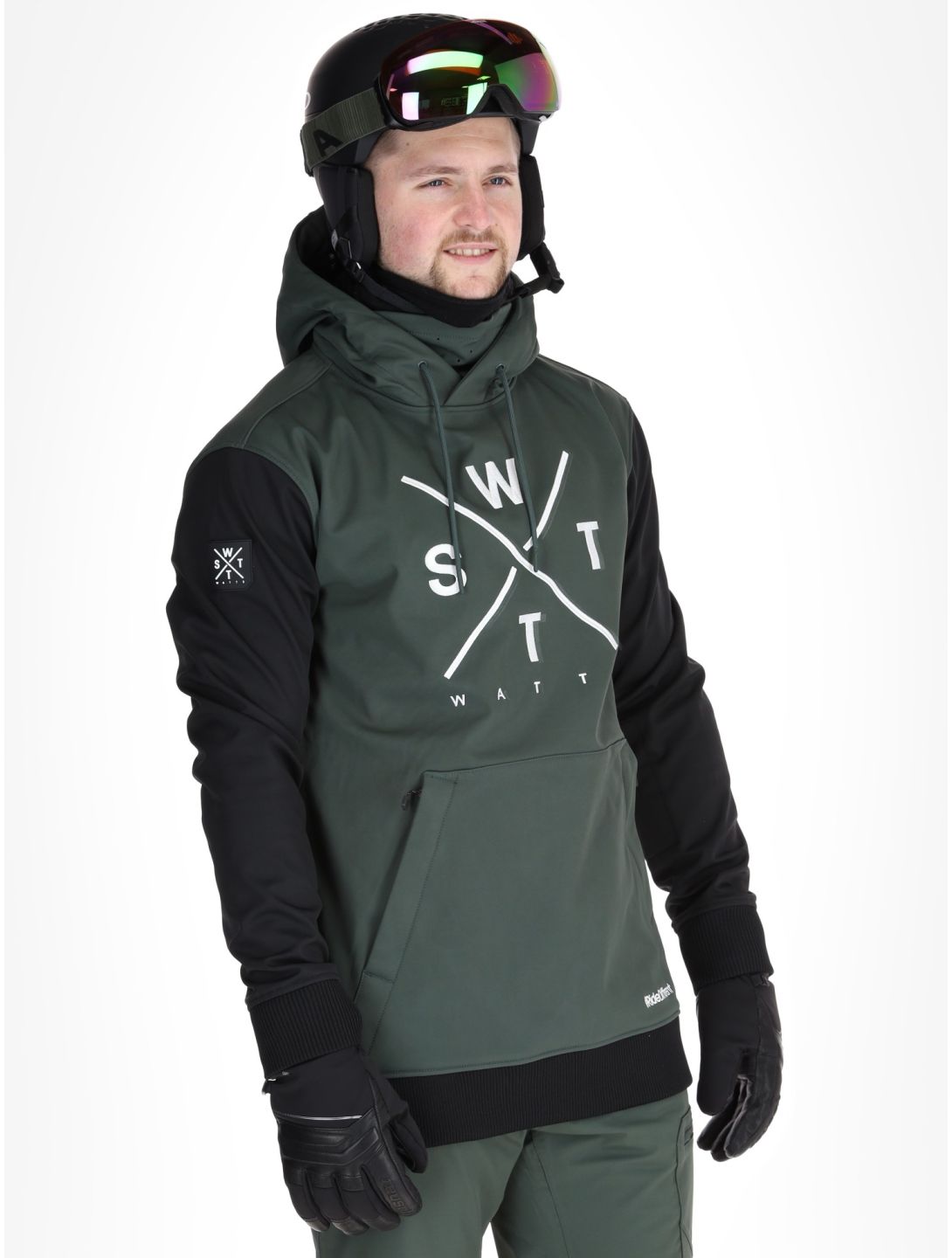 Watts, ORBITAL softshell ski-jas heren Forest / White groen, wit, zwart 