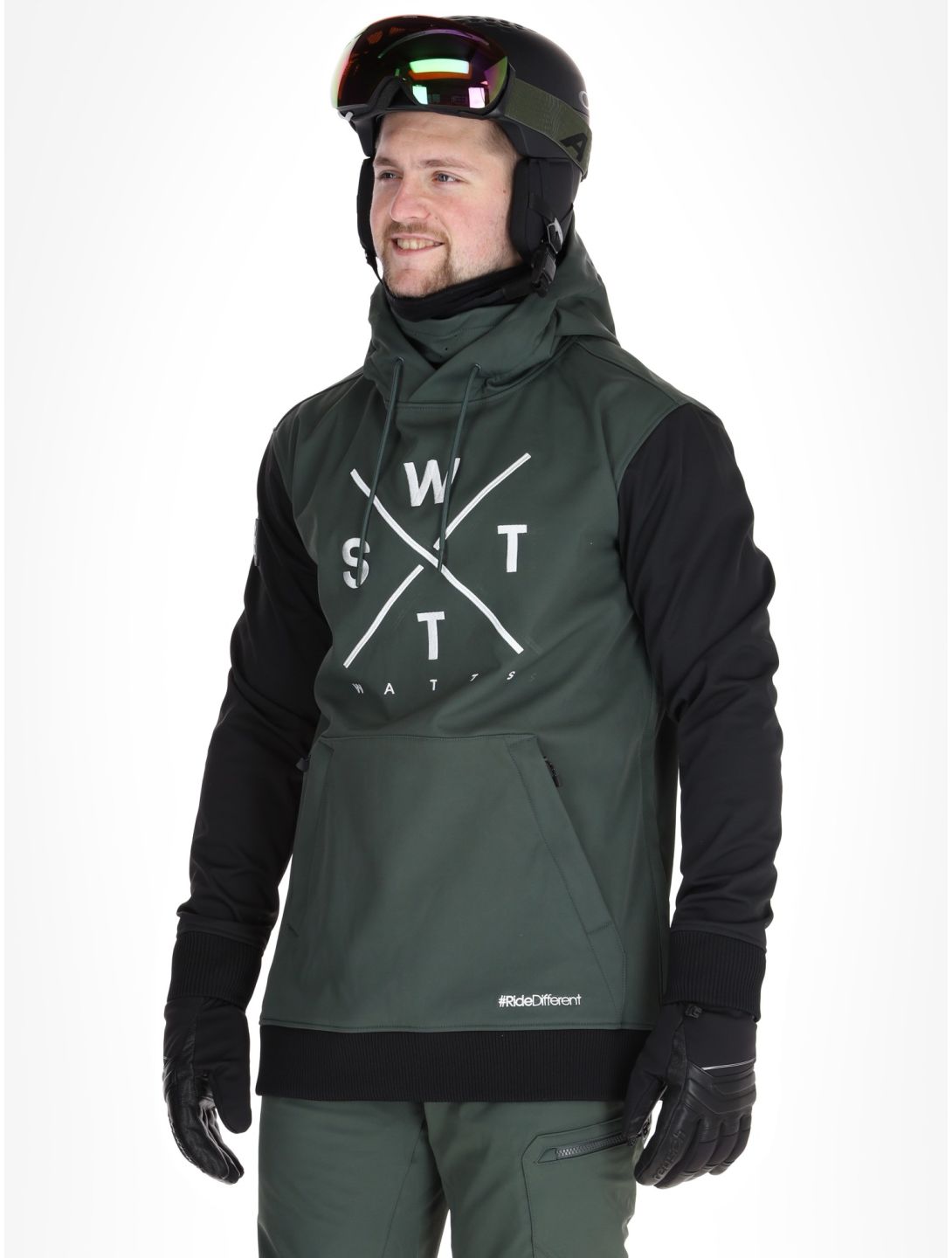 Watts, ORBITAL softshell ski-jas heren Forest / White groen, wit, zwart 