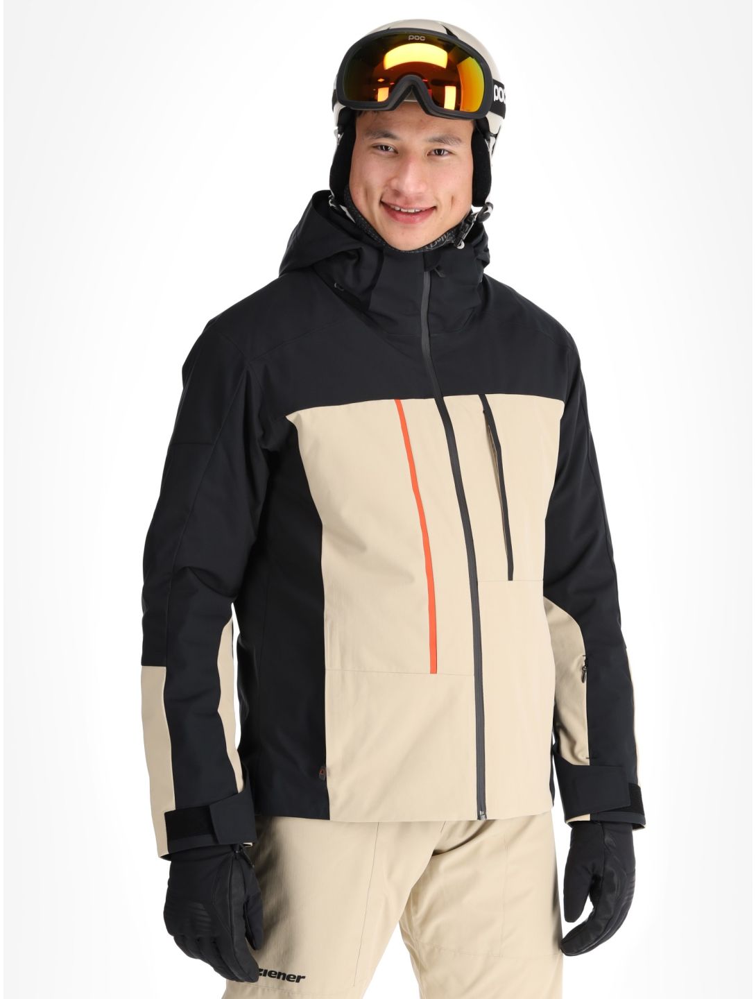 Ziener, Taponga ski-jas heren Cashew Ripstop beige, zwart 