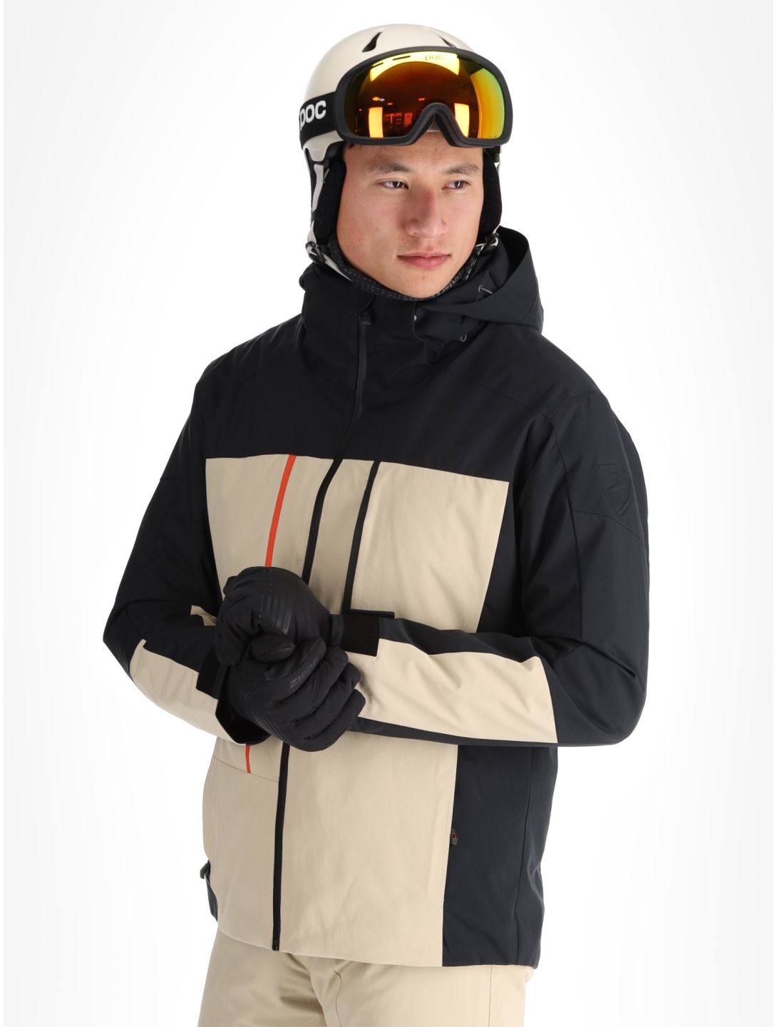 Ziener, Taponga ski-jas heren Cashew Ripstop beige, zwart 