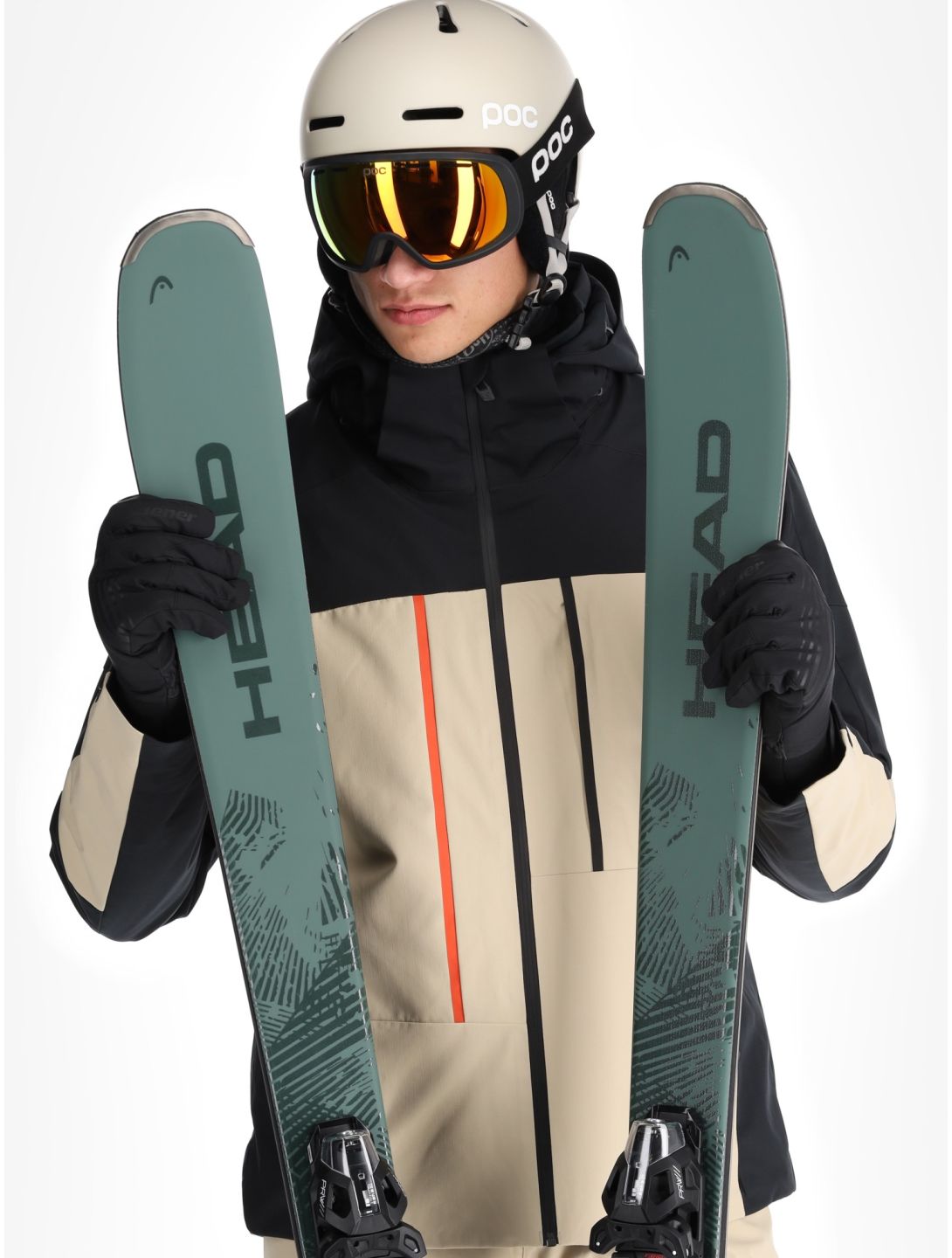 Ziener, Taponga ski-jas heren Cashew Ripstop beige, zwart 