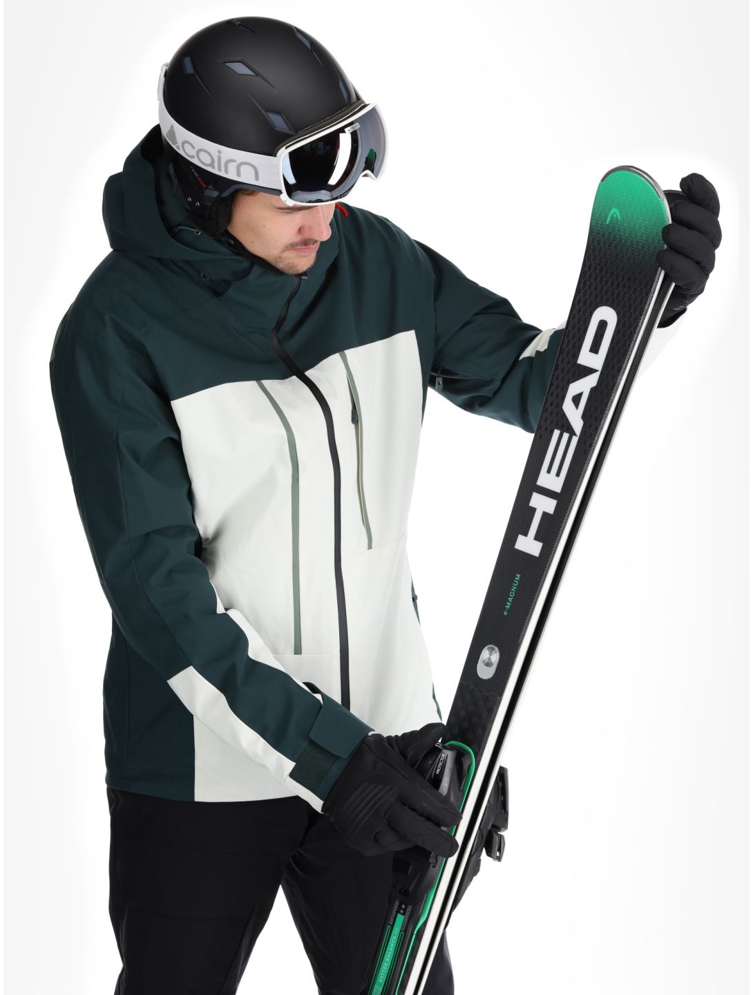 Ziener, Taponga ski-jas heren Dark Jungle groen, wit 