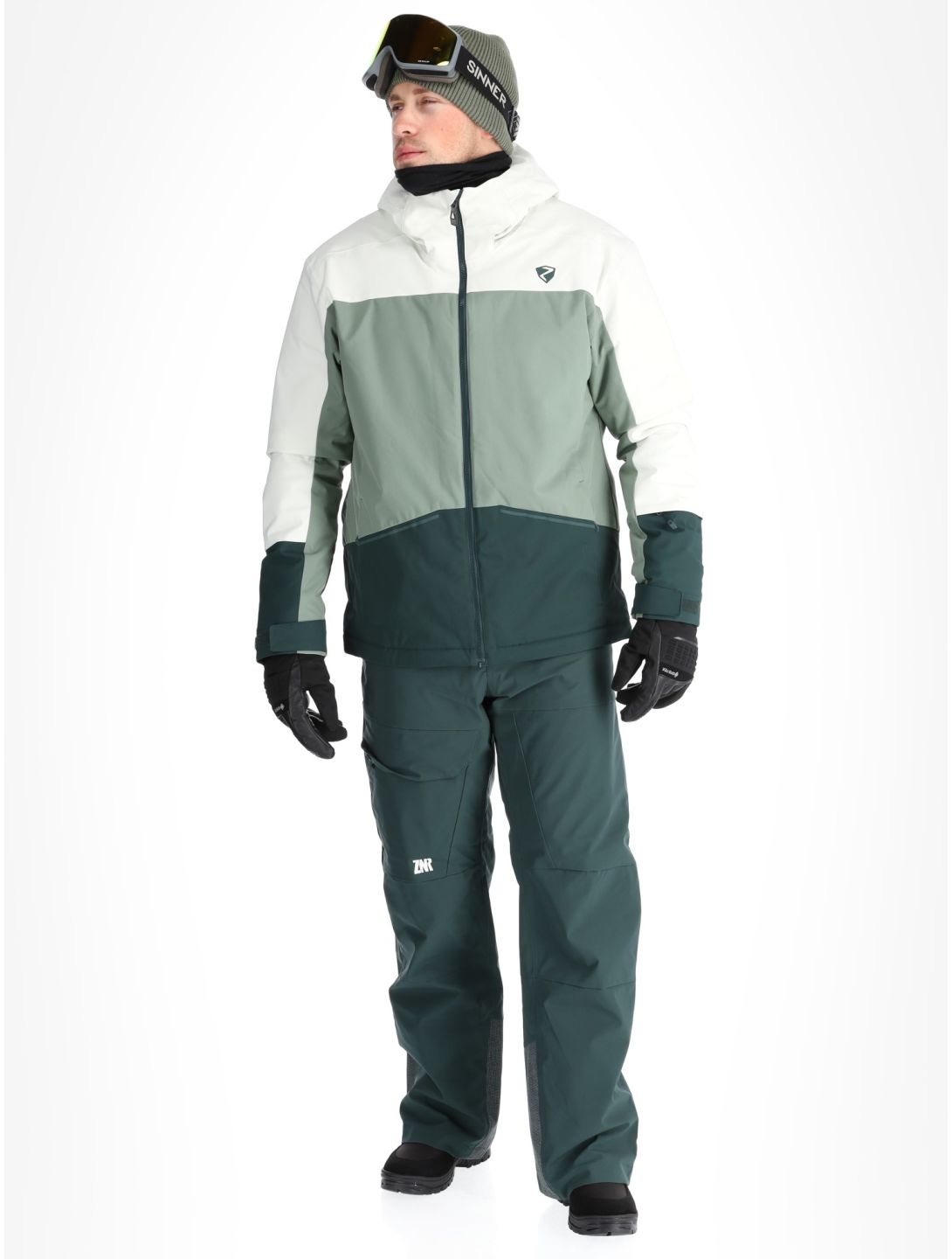 Ziener, Timbarra ski-jas heren Dark Jungle groen, wit 