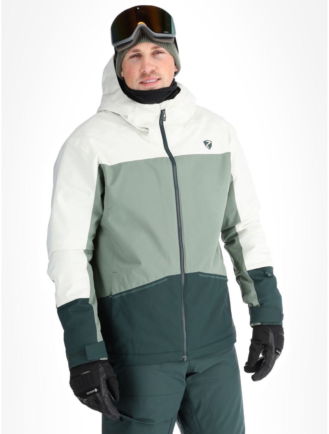 Ziener, Timbarra ski-jas heren Dark Jungle groen, wit 