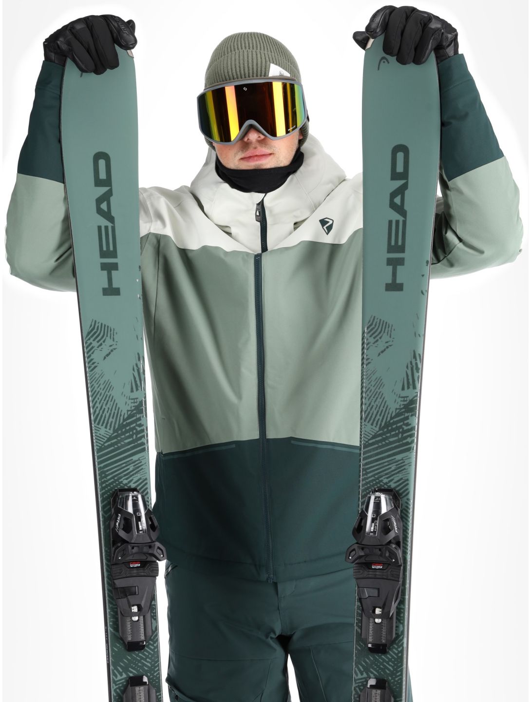 Ziener, Timbarra ski-jas heren Dark Jungle groen, wit 