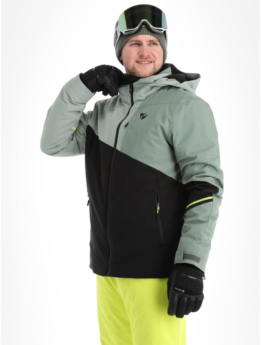 Ziener, Timpa ski-jas heren Black.Green Mud groen, zwart 