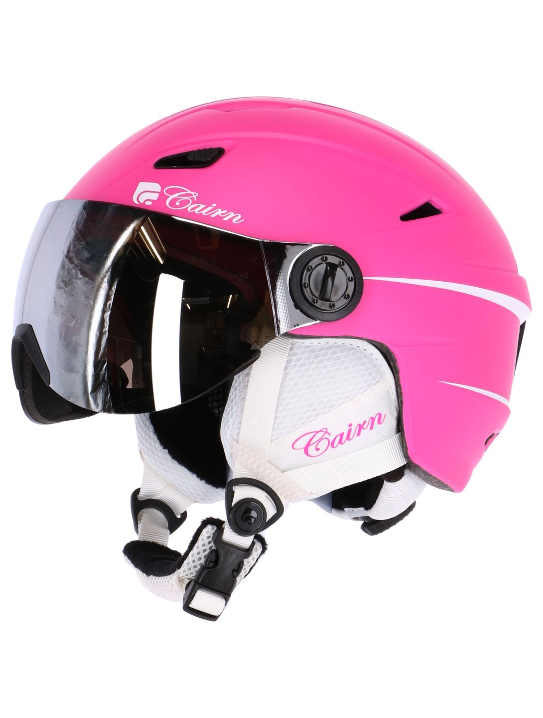 Cairn, Electron Visor J, skihelm met vizier, kinderen, mat fuchsia