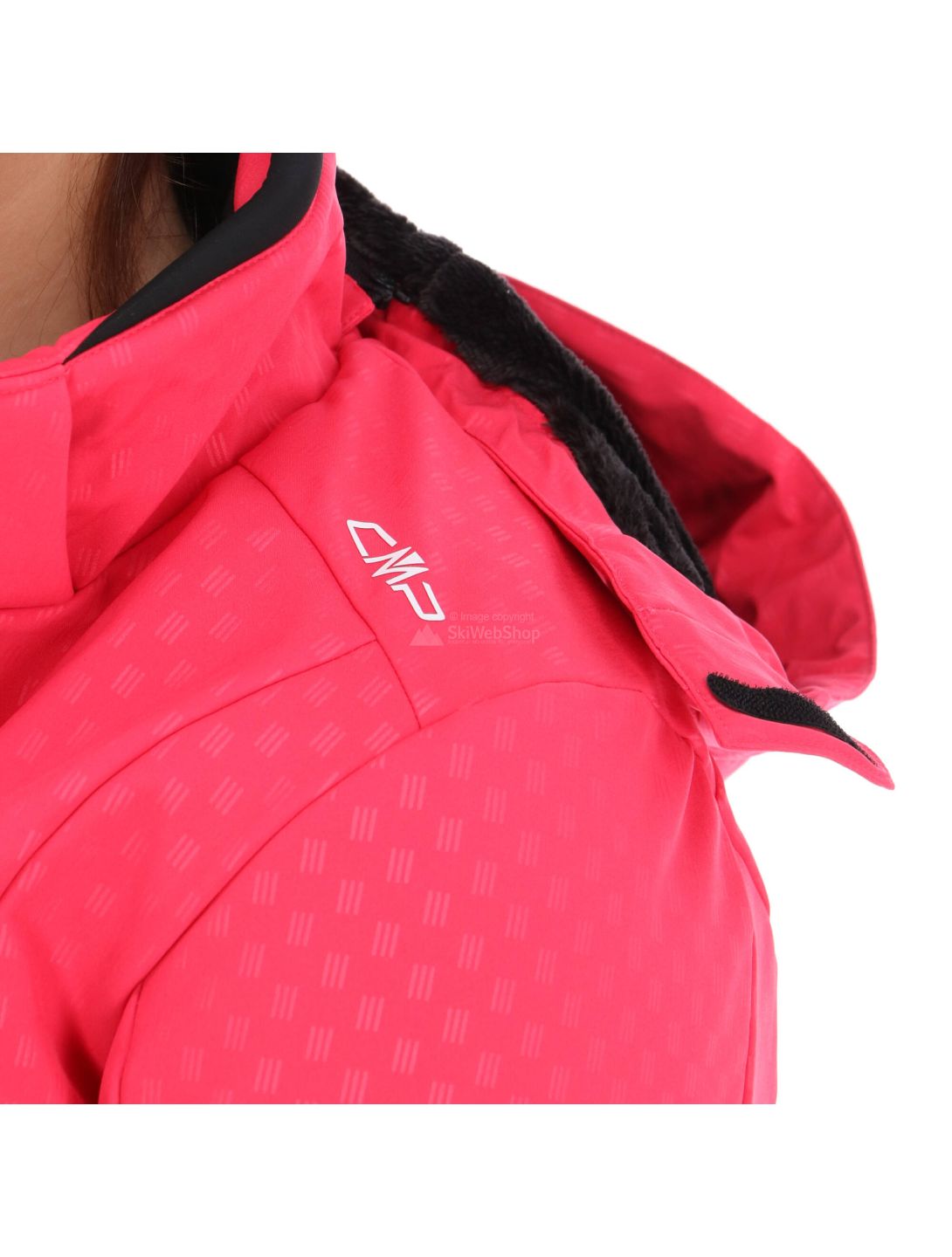 CMP, Softshell jacket zip hood, softshell ski-jas, dames, rhodamine roze