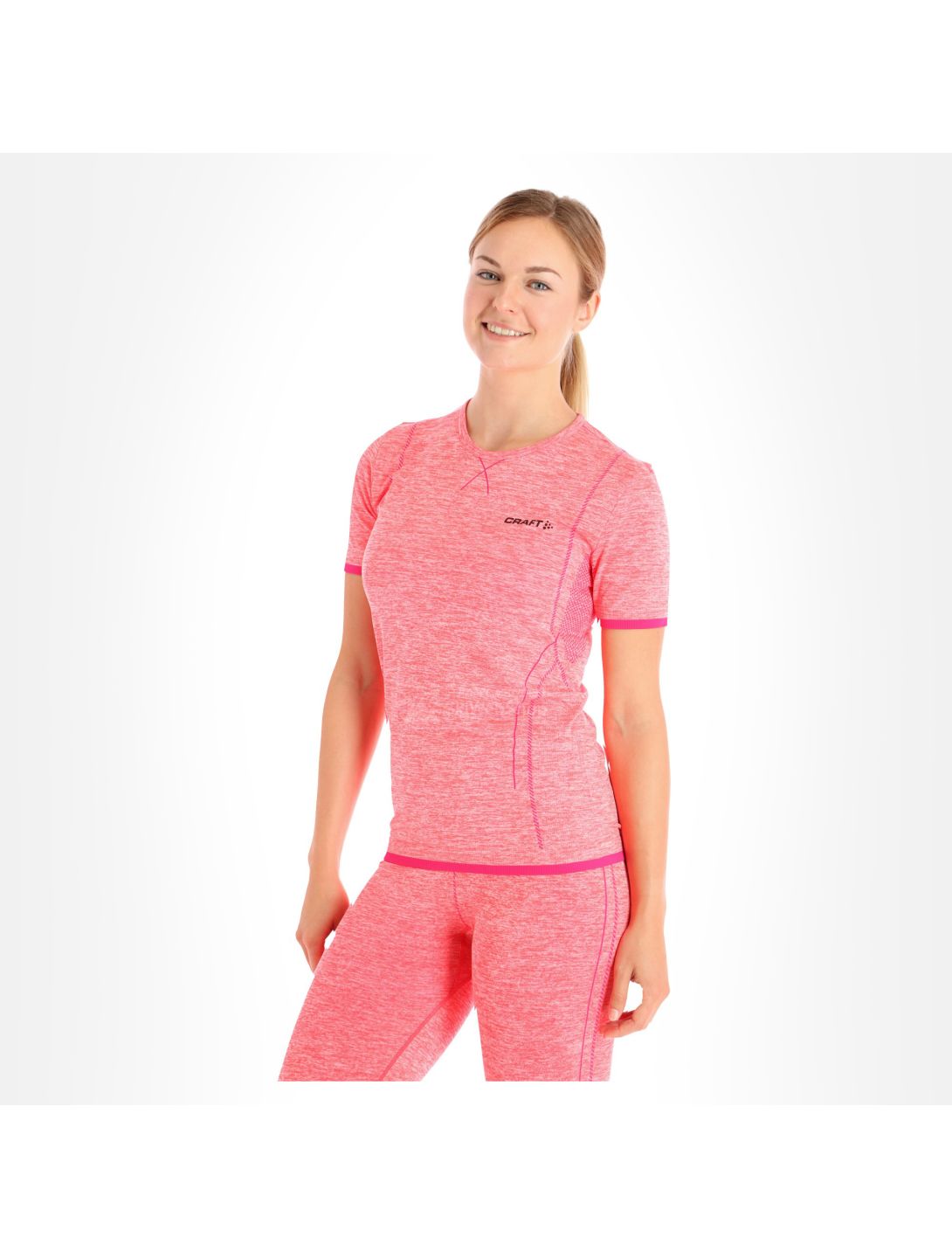 Craft Active comfort RN SS, thermo t-shirt, dames,crush roze