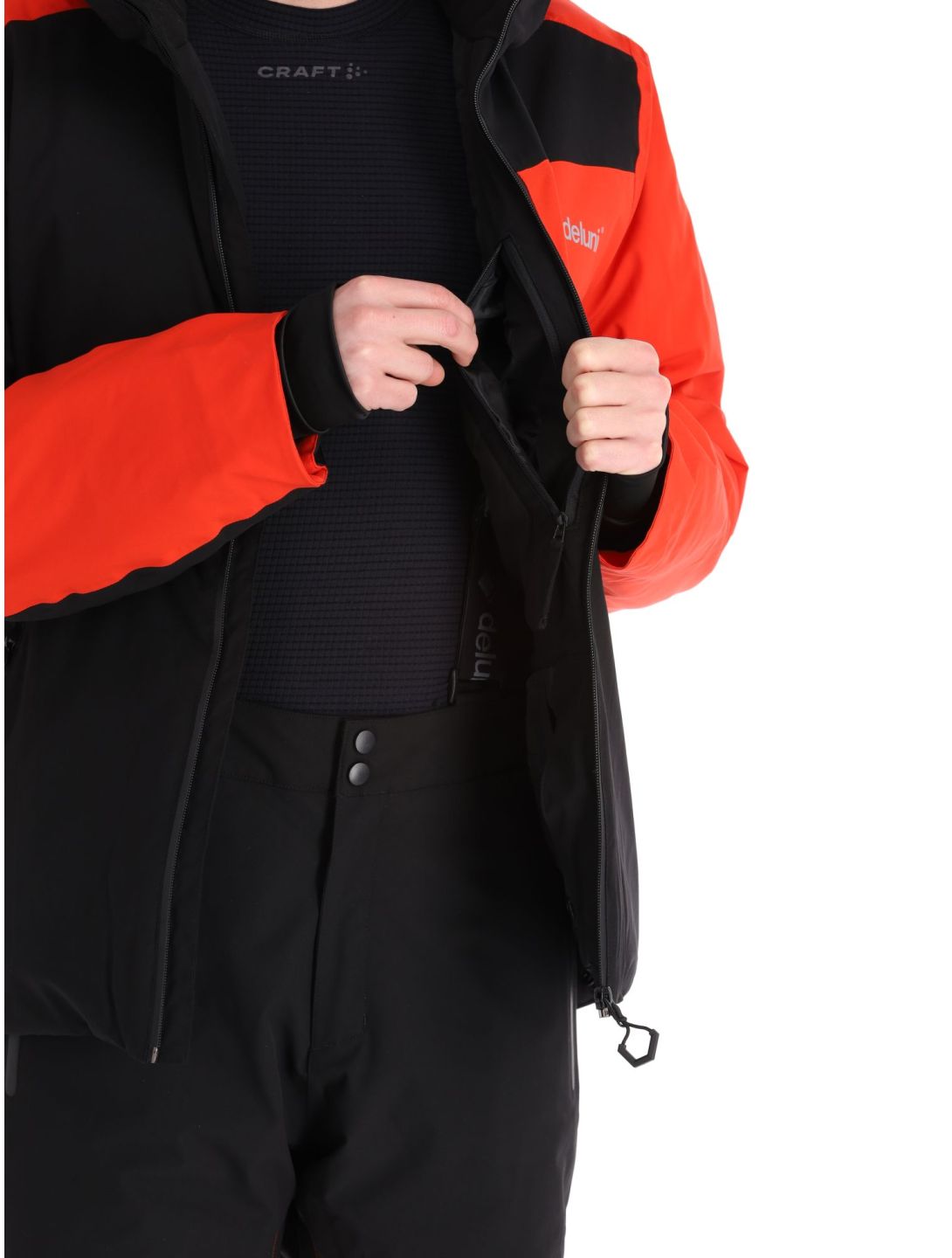 Deluni, Icerocker Plus ski-jas heren Black / Red rood, zwart 