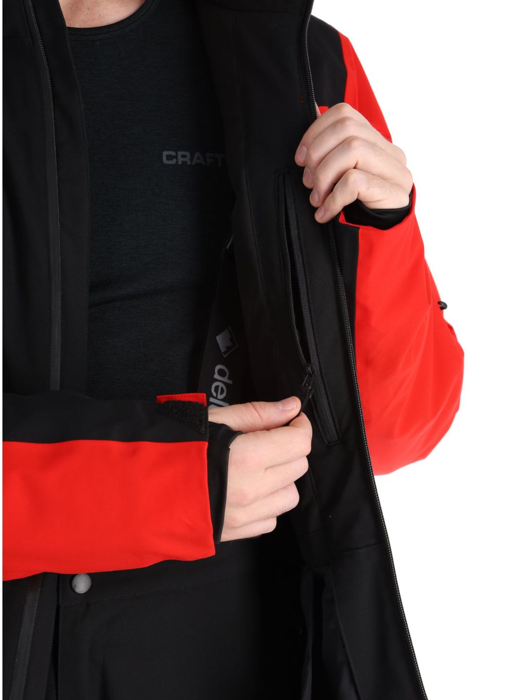 Deluni, Icerocker Plus ski-jas heren Black / Red rood, zwart 