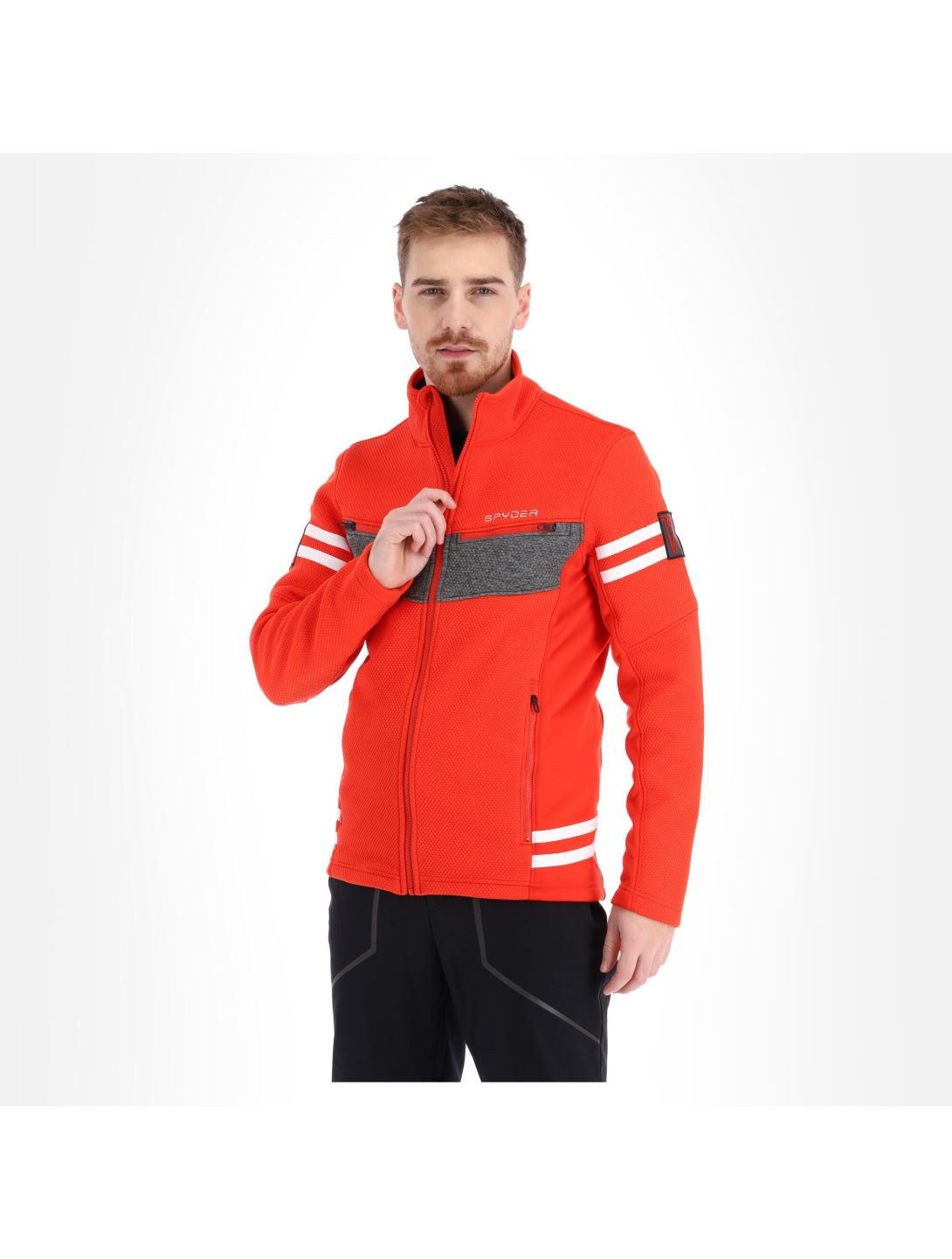 Spyder, Wengen Encore Full Zip vest heren volcano Rood