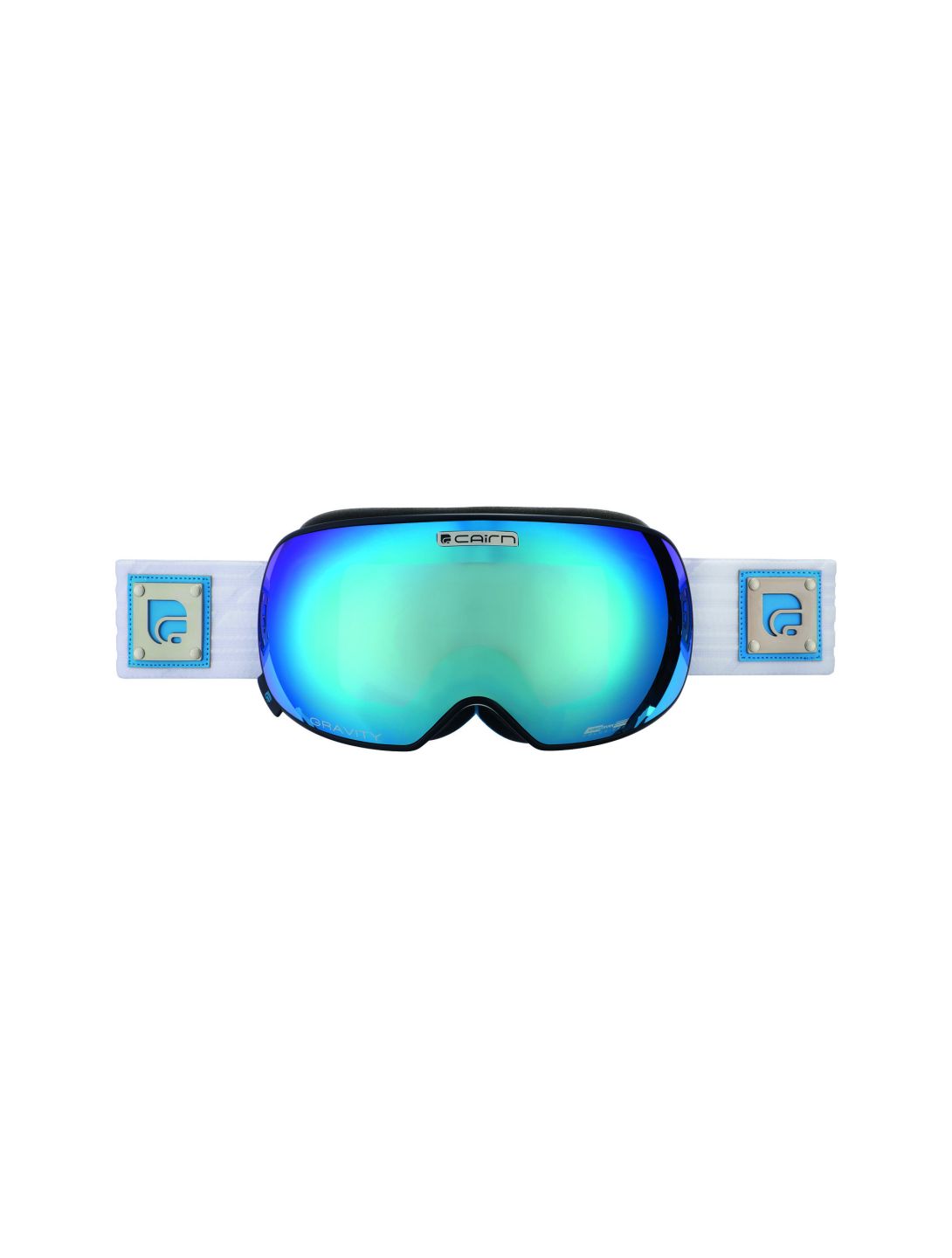 Cairn Gravity, Goggle, Skibril, Mat wit-blauw