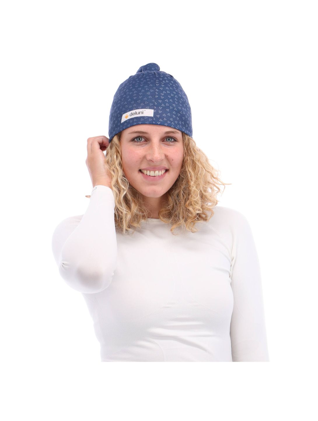 Deluni, Lightweight Neckwarmer Triangles sjaal unisex blauw 