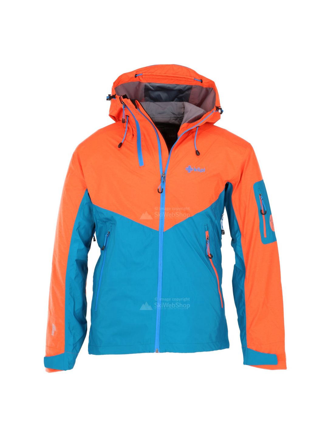 Kilpi, Metrix, hardshell ski-jas heren, blauw-oranje