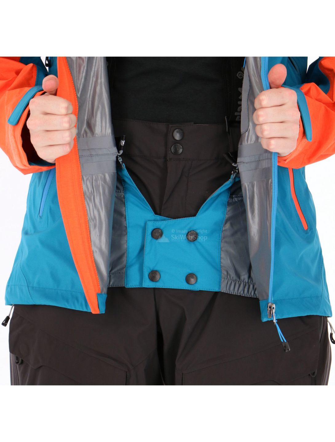 Kilpi, Metrix, hardshell ski-jas heren, blauw-oranje