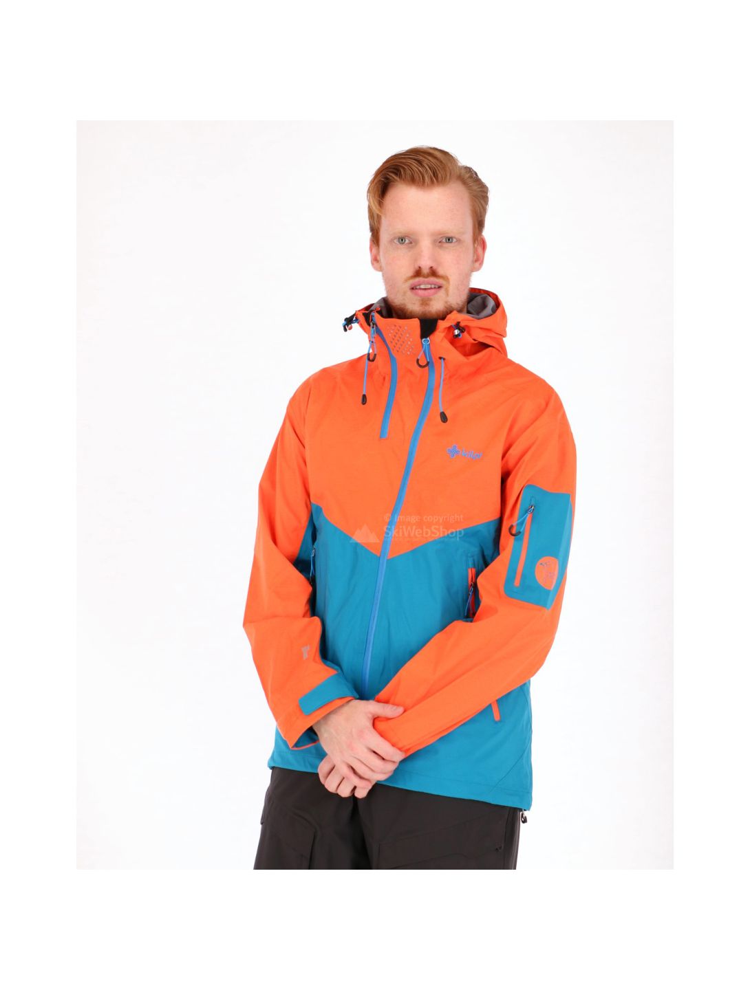 Kilpi, Metrix, hardshell ski-jas heren, blauw-oranje